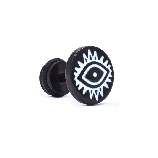 Stainless steel eye dumbbell earrings - SSYE4673