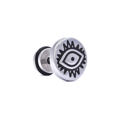 Stainless steel eye dumbbell earrings - SSYE4673