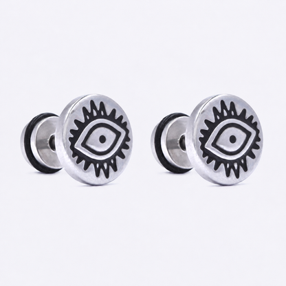 Stainless steel eye dumbbell earrings - SSYE4673