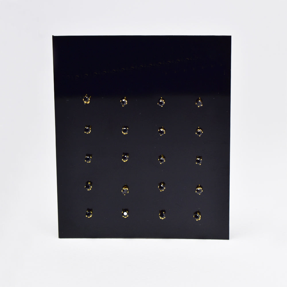 Stainless steel 10 pack 4 claw 2mm cubic zirconia stud earrings - SSYE4844
