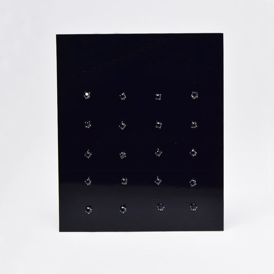 Stainless steel 10 pack 4 claw 2mm cubic zirconia stud earrings - SSYE4844