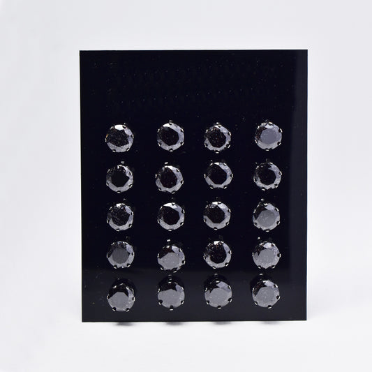 10 Pack Stainless steel 6 claw 7mm crushed cubic zirconia stud