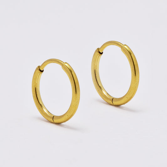 Stainless steel 10mm x 1.2mm hinged hoop earring - SSYE4858