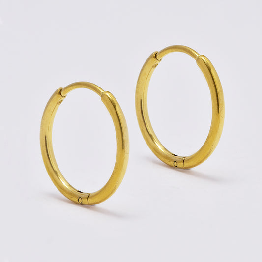 Stainless steel 12mm x 1.2mm hinged hoop earring - SSYE4859