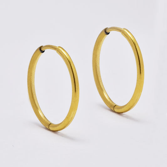 Stainless steel 14mm x 1.2mm hinged hoop earring - SSYE4860