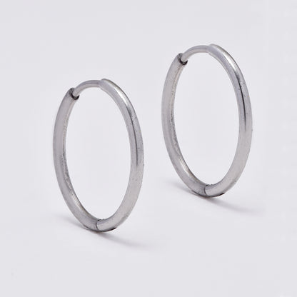 Stainless steel 14mm x 1.2mm hinged hoop earring