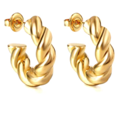 Stainless steel twisted rope half hoops - SSYE4904