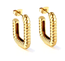 Stainless steel twisted geometric shaped hoops - SSYE4905
