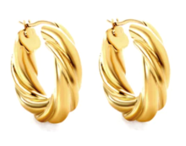 Stainless steel twisted  rope thick hoops - SSYE4906