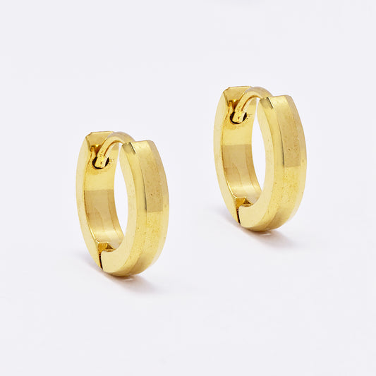 Gold Stainless steel tapered narrow huggie 13x3mm - SSYE4966