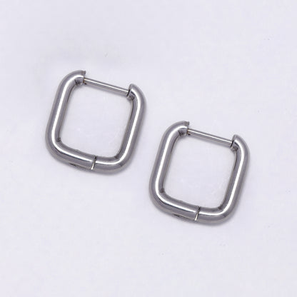 Stainless steel gold square hoop earring - SSYE5024