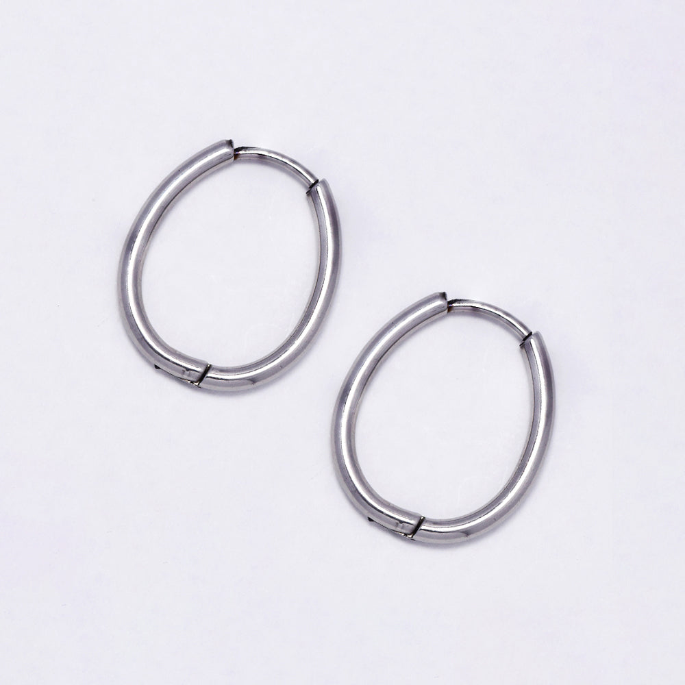 Stainless steel gold hinged hoop earring - SSYE5026