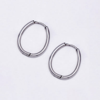 Stainless steel gold hinged hoop earring