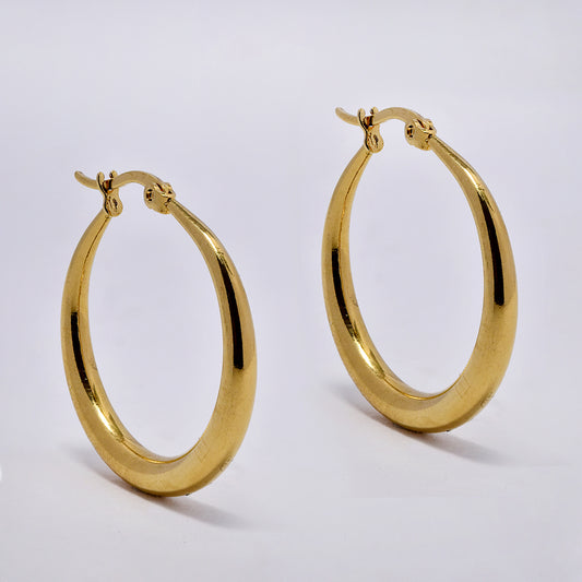 Stainless steel gold 30mm hoop earring - SSYE5193
