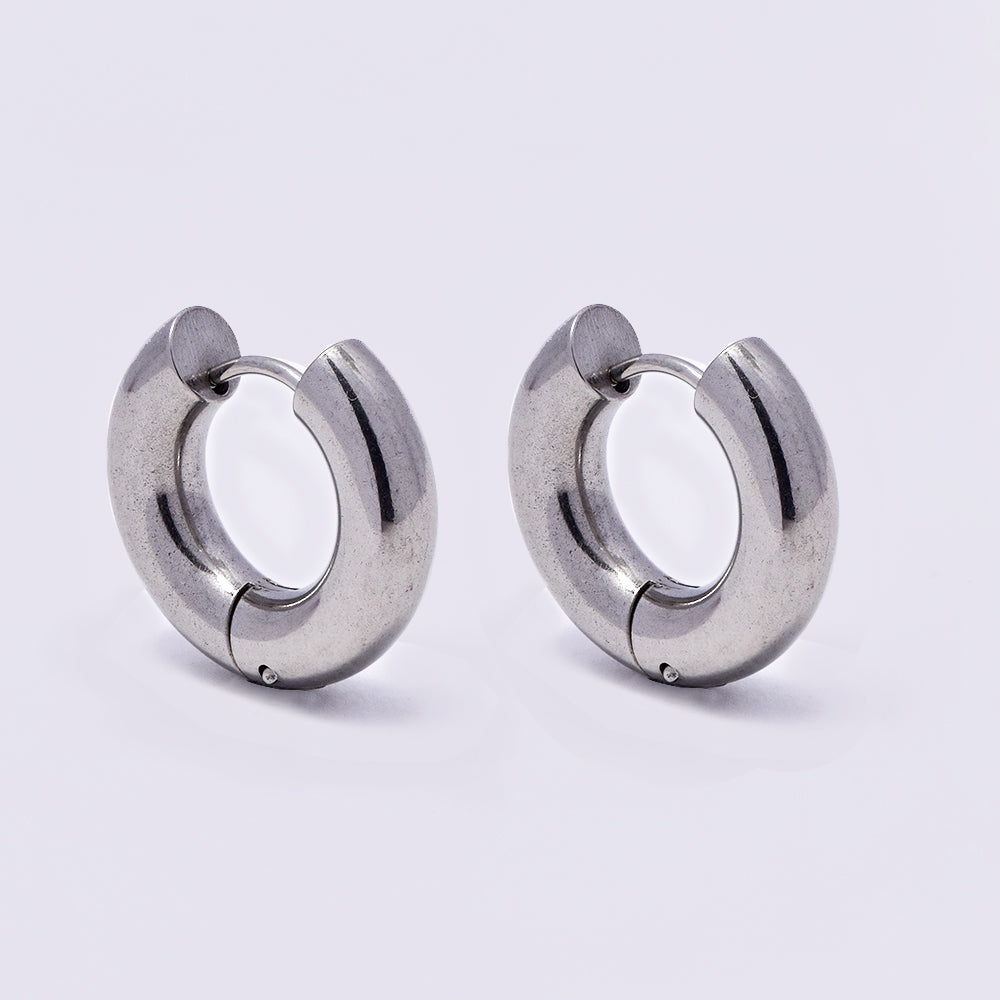 Stainless steel 20mm x 5mm chunky hoop - SSYE5225
