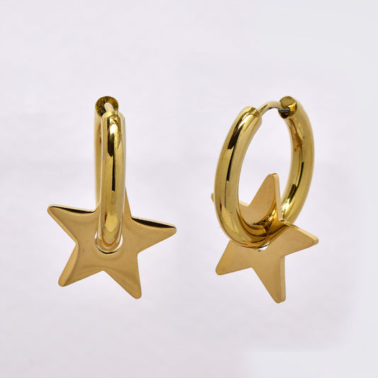 SSYE5253 - Steel 19mm x 2.5mm hoop with star charm