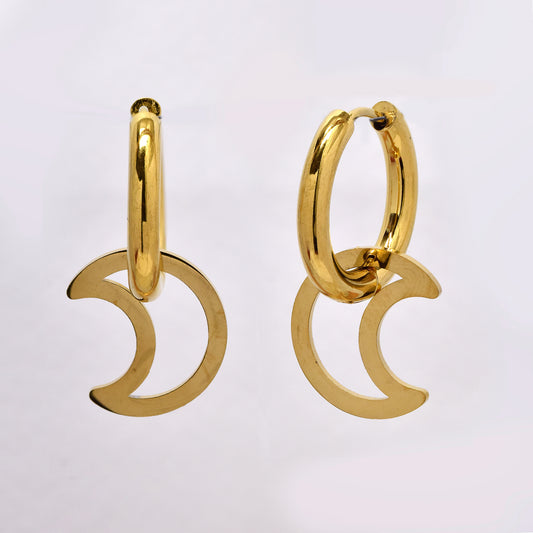 Fashion 20mm hoops with moon charm - YE5255