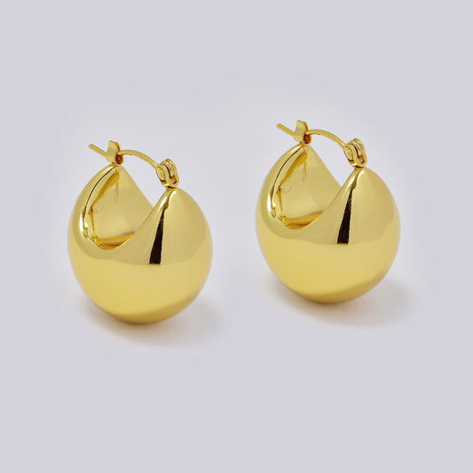 Stainless steel chunky creole hoop earring - SSYE5368