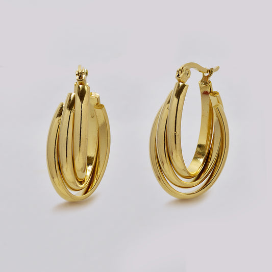 Stainless steel twisted 3 strand hoop - SSYE5369