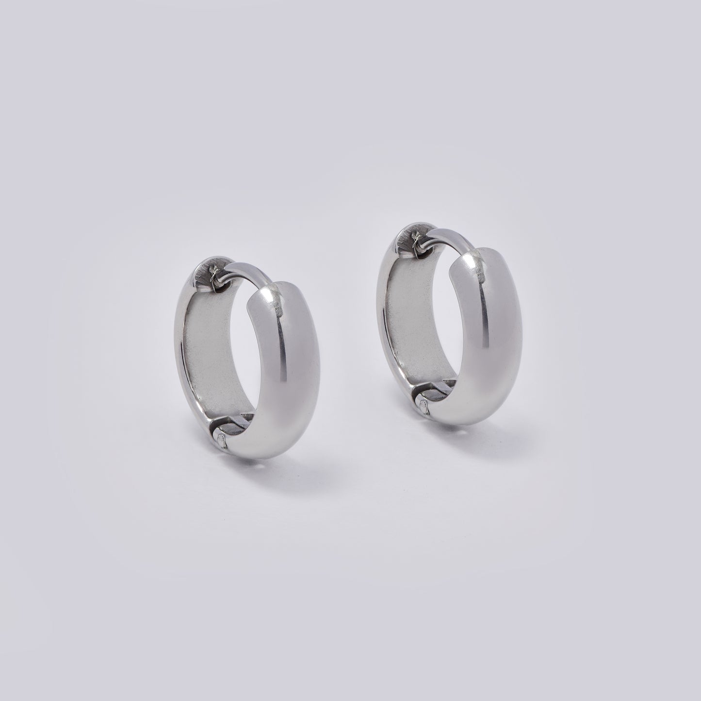 Stainless steel 11 x 4mm round hoop earrings - SSYE5376