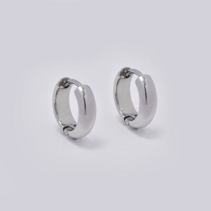 Stainless steel 11 x 4mm round hoop earrings - SSYE5376