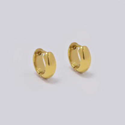 Stainless steel 11 x 4mm round hoop earrings - SSYE5377