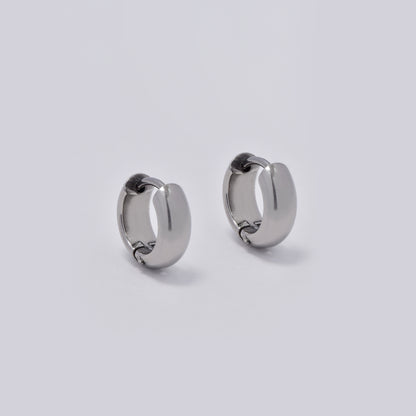 Stainless steel 11 x 4mm round hoop earrings - SSYE5377