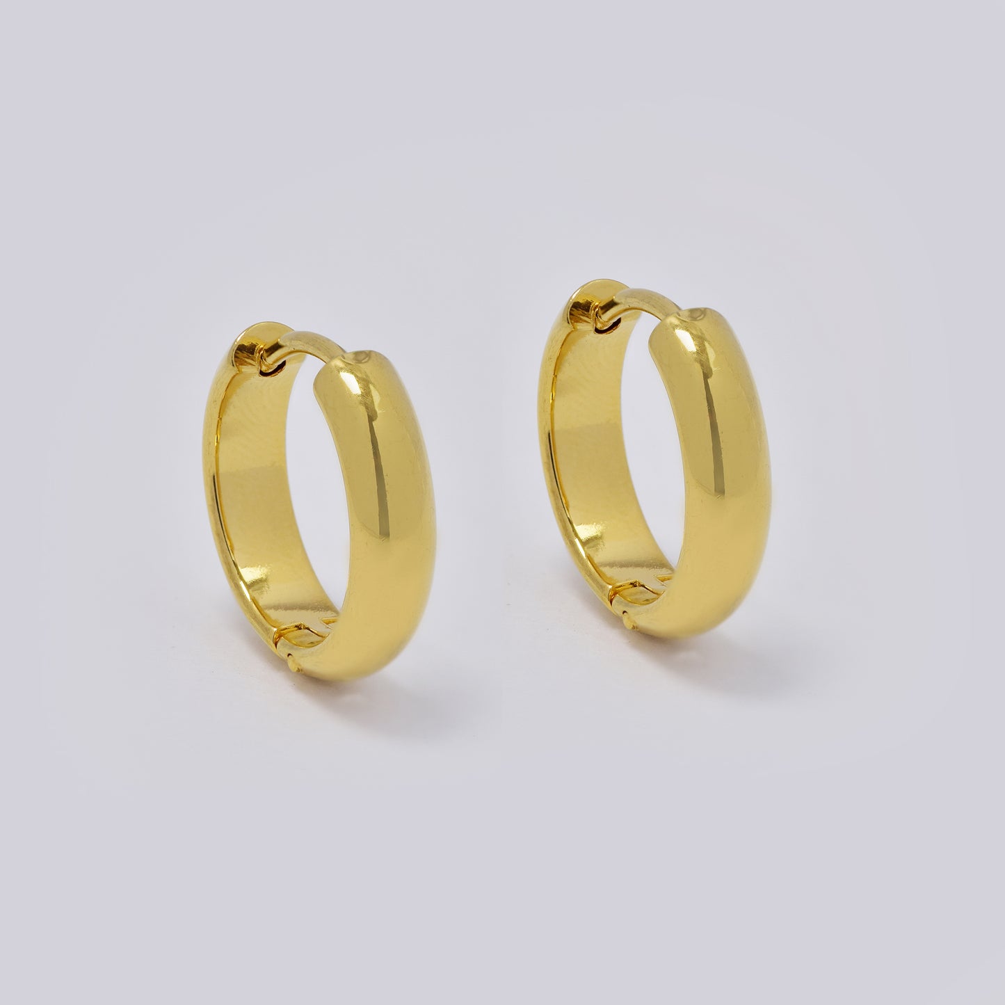 Stainless steel 16 x 4mm round hoop earrings - SSYE5378
