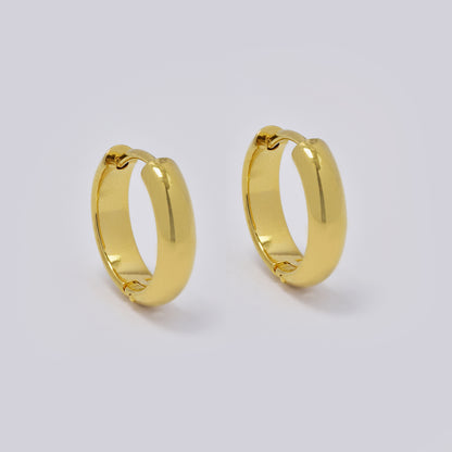 Stainless steel 16 x 4mm round hoop earrings - SSYE5378