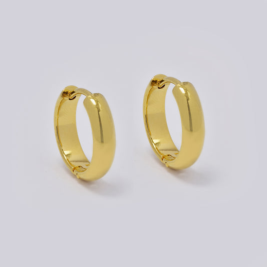 Stainless steel 16 x 4mm round hoop earrings - SSYE5378
