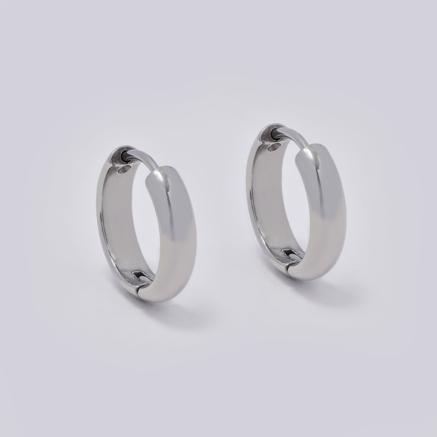 Stainless steel 16 x 4mm round hoop earrings - SSYE5378