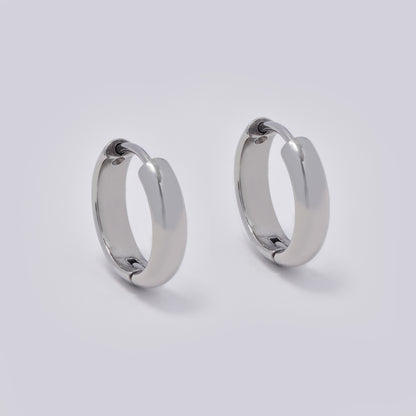 Stainless steel 16 x 4mm round hoop earrings - SSYE5378