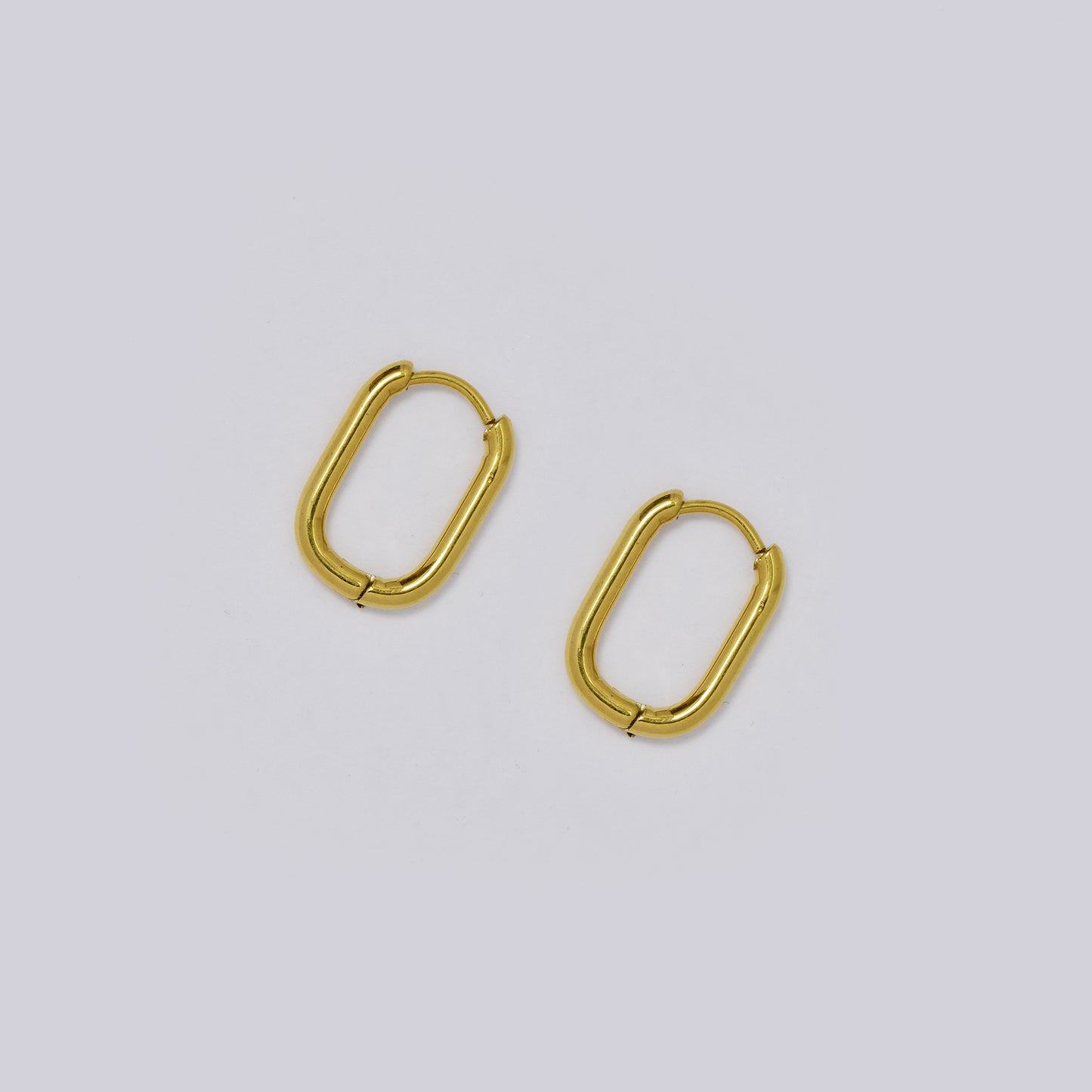 Stainless steel 15 x 2mm oval hoop earrings - SSYE5379