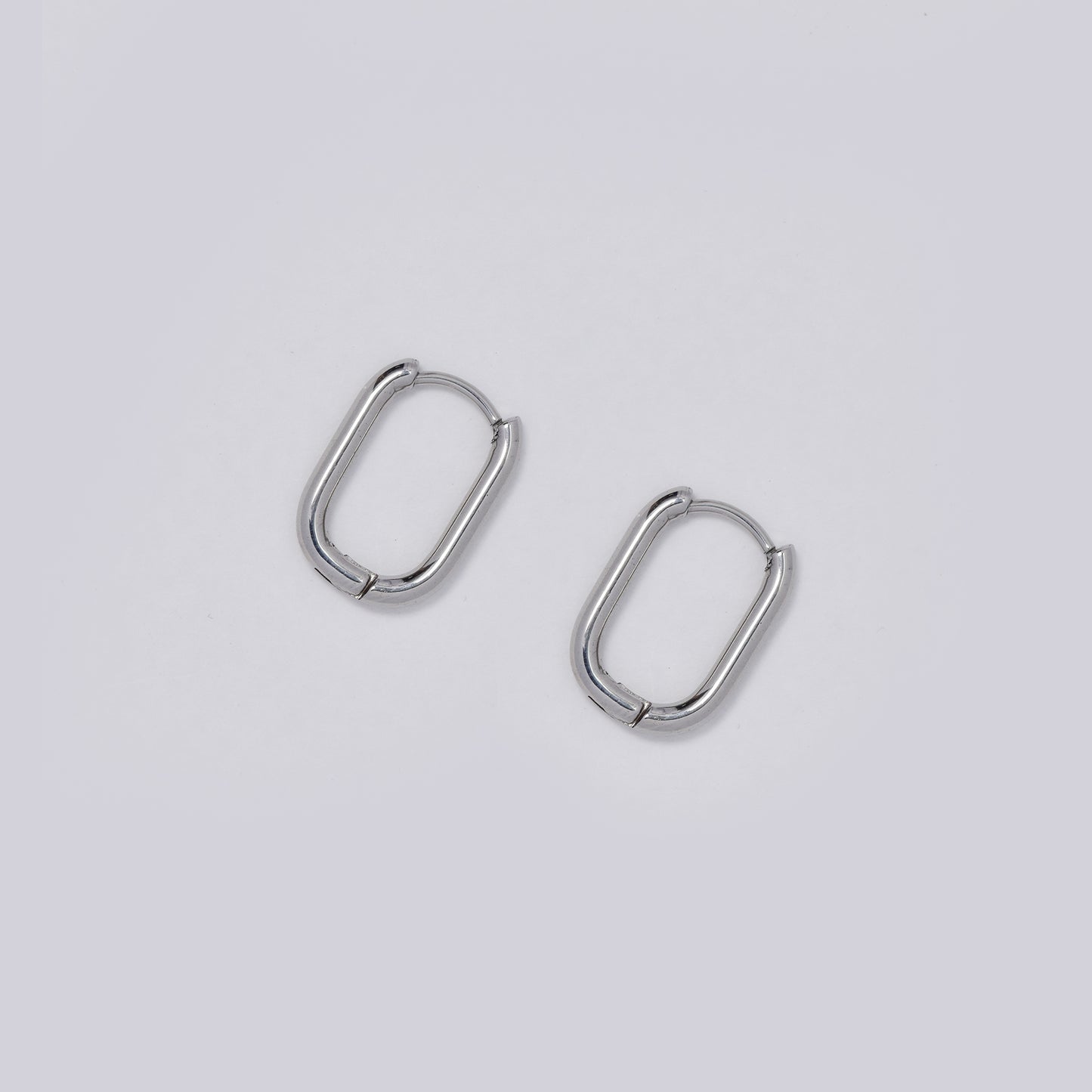 Stainless steel 15 x 2mm oval hoop earrings - SSYE5379