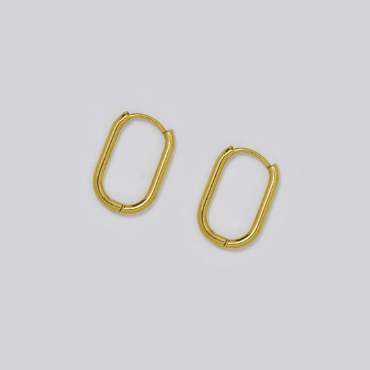 Stainless steel 18.5 x 2.5mm oval hoop earrings - SSYE5434