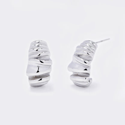 Stainless steel textured half hoop - SSYE5533
