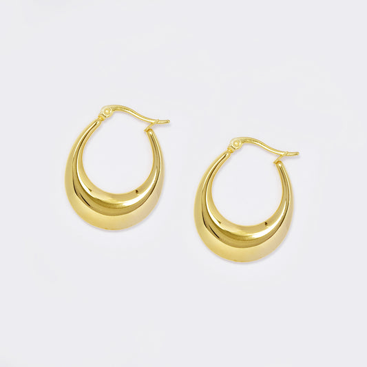 Stainless steel 31X23mm creole hoop earrings - SSYE5536
