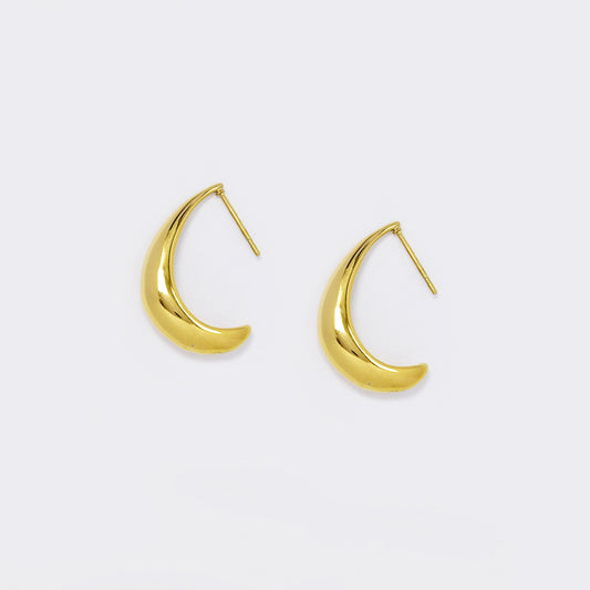Stainless steel 29mm half hoop stud earrings - SSYE5537