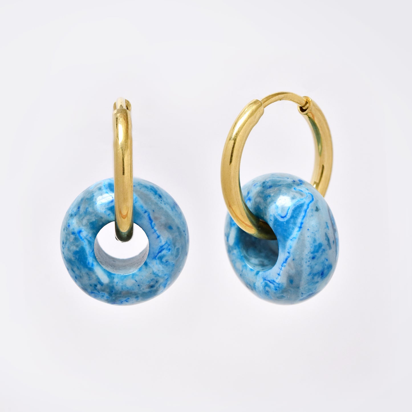 SSYE5895 - Steel 14mm natural stone donut hoop