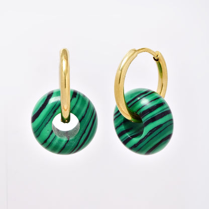 SSYE5895 - Steel 14mm natural stone donut hoop