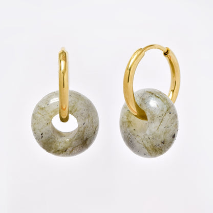 SSYE5895 - Steel 14mm natural stone donut hoop
