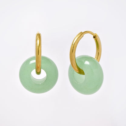 SSYE5895 - Steel 14mm natural stone donut hoop