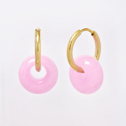 SSYE5895 - Steel 14mm natural stone donut hoop