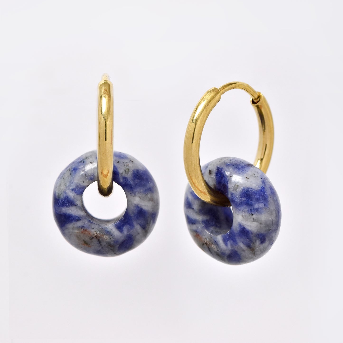 SSYE5895 - Steel 14mm natural stone donut hoop