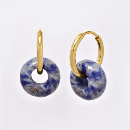 SSYE5895 - Steel 14mm natural stone donut hoop