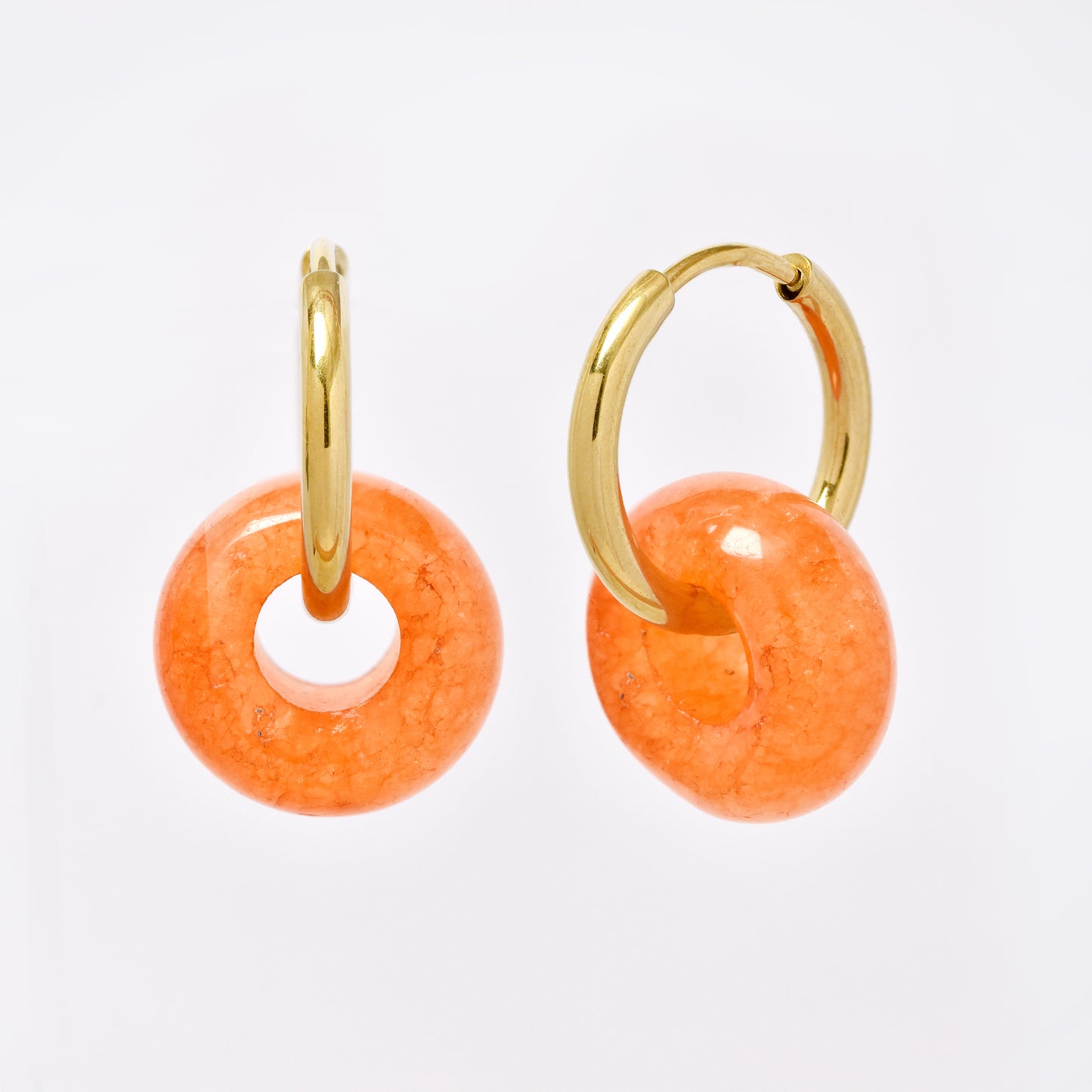SSYE5895 - Steel 14mm natural stone donut hoop