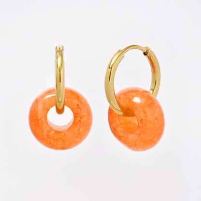 SSYE5895 - Steel 14mm natural stone donut hoop