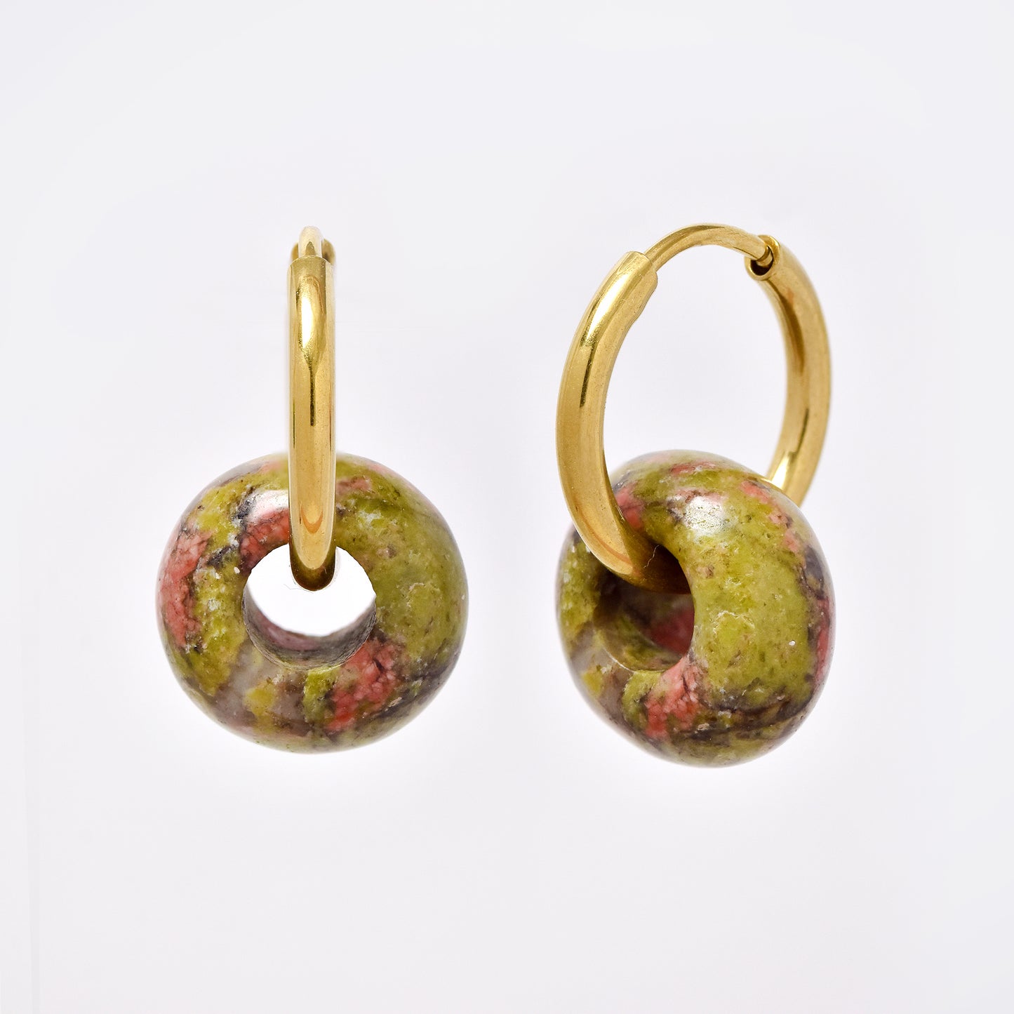 SSYE5895 - Steel 14mm natural stone donut hoop
