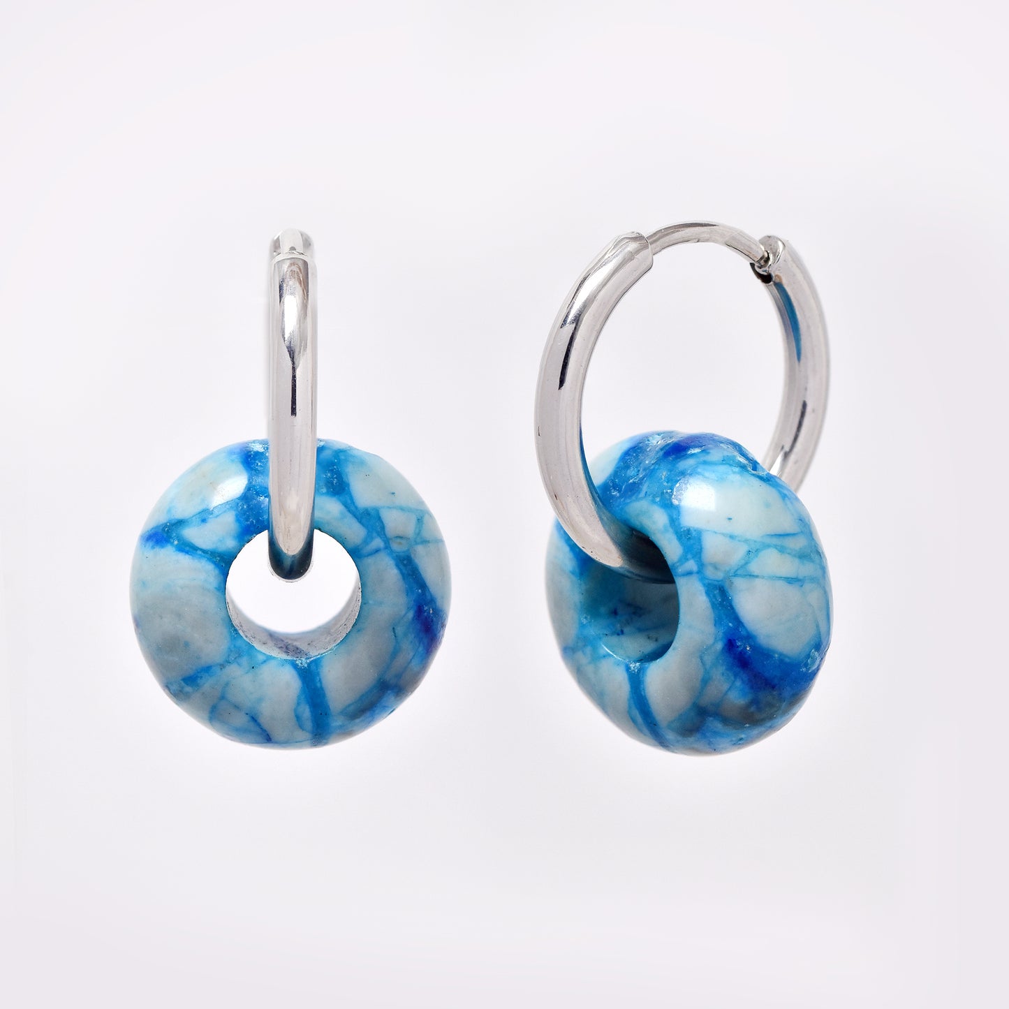 SSYE5895 - Steel 14mm natural stone donut hoop