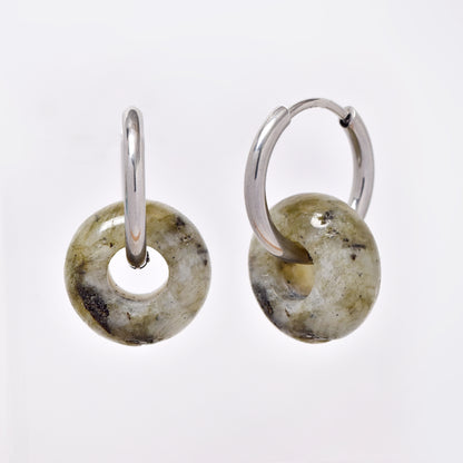 SSYE5895 - Steel 14mm natural stone donut hoop
